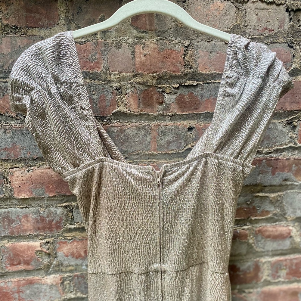 Stop Staring by Alicia Estrada Silver Metallic Wiggle Dress Size L - Picture 7 of 14